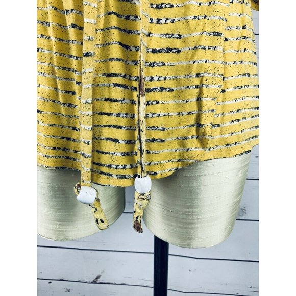 Plenty By Tracey Reese Shirt Yellow Tunic Wrap Tie Belt Petite - Picture 5 of 10